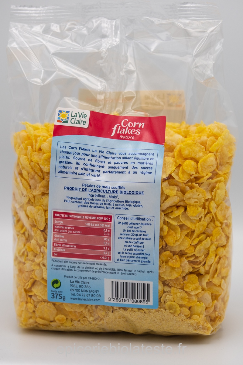 Corn flakes sans sucres ajoutes